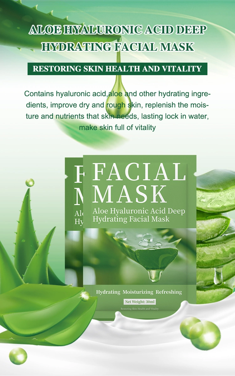 Wholesale Face Care Cosmetics Aloe Hyaluronic Acid Deep Hydrating Facial Mask