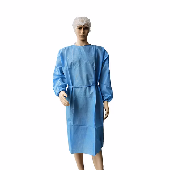 Bata de aislamiento quirúrgico de uniforme de hospital desechable de venta caliente